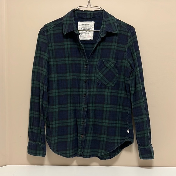 Garage Flannel Shirt in Green and Blue - Picture 2 of 9